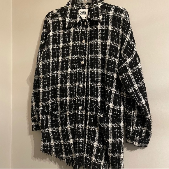 Zara oversized knit button down oversized flannel - Picture 4 of 6